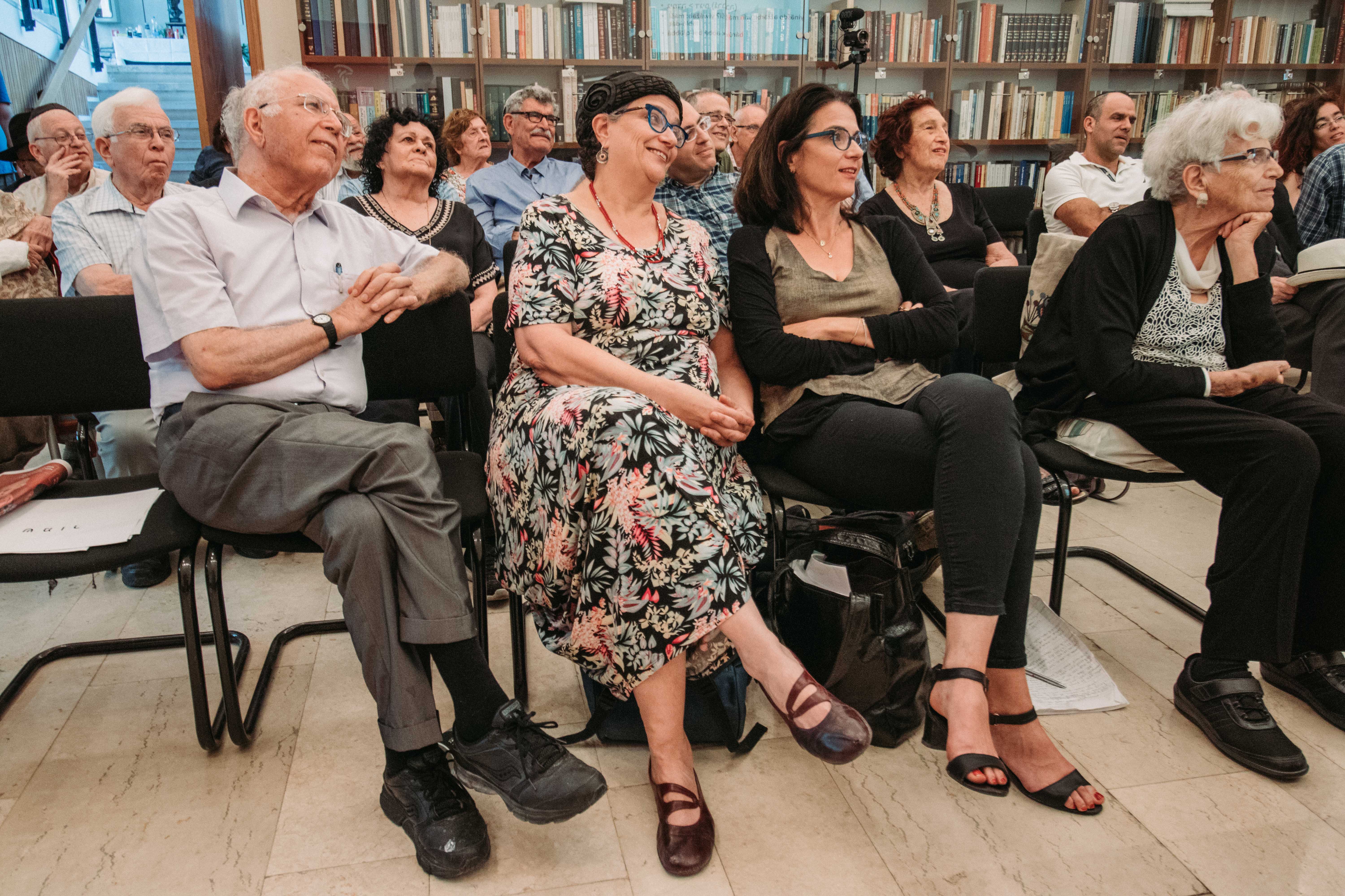 גב' שושנה מורג, בנותיה אריאלה מן ורינת וייגלר, פרופ' משה בר־אשר