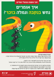 זכר ונקבה בבעלי החיים איך אומרים נחש בנקבה ונמלה בזכר? בעברית אנחנו מכירים: אריה ולביאה, גמל ונאקה, חמור ואתון, תיש ועז, תרנגול ותרנגולת, פר (או שור) ופרה, כבש וכבשה, צבי וצבייה, פיל ופילה, אייל ואיילת (וגם איילה). אבל רוב בעלי החיים לא זכו לשם נפרד לזכר ולנקבה, וכשרוצים להבחין משתמשים במבנה מורכב כמו "נמלה ממין זכר" או "נקבת הנחש". בספרות ובלשון הדיבור נוצרות לעיתים צורות נקבה לשמות זכריים בתוספת -ה, וצורות זכר לשמות נקביים המסתיימים ב- ה בהשמטת הסיומת: נחש ונחשה, יתוש ויתושה, זבוב וזבובה, יון ויונה, ומי שרוצה גם: נמל ונמלה.