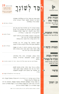 גיליון למד לשונך סדרה 28