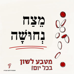 טקסט: מצח נחושה והכיתוב מטבע לשון בכל יום